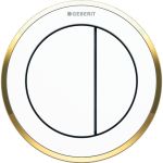 Pulsador a distancia Geberit serie 10. Blanco, dorado